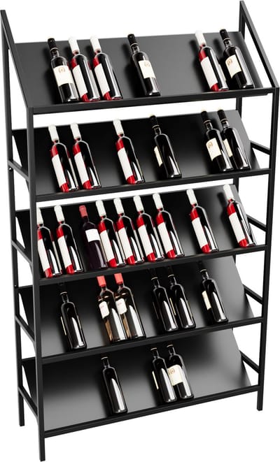 MetaloPro Wijnrek Bordeaux – Zwart Metalen Flessenrek Voor 60 Wijnflessen, Robuust Design, Ideaal Voor Keuken, Kelder Of Bar – 170x100x30cm