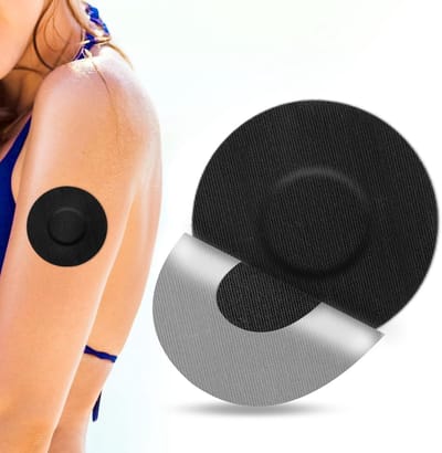 20 Stuks Waterproof en Ademend Patches voor Freestyle Libre 1, 2 & 3, Huidvriendelijke Plakband voor Zwemmen en Badderen - Zwart