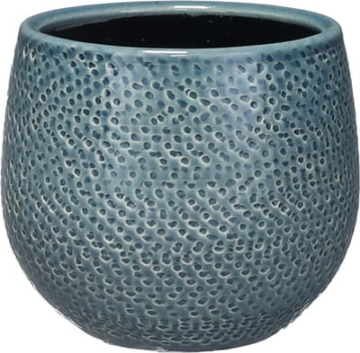 Mica Decorations Bloempot - midnight blauw - keramiek - 14 x 12 cm - plantenpotten