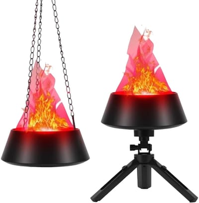 longziming -LED Vlamlamp Decoratie – Realistische Flammen Effect Lamp met Ketting en Standaard – Vlamloze Sfeerverlichting voor Binnen en Buiten – Ideaal voor Feesten en Tuindecoratie