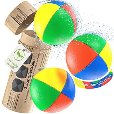 Juggling Balls Set of 3 - Ø 67 mm, 125 g - Durable Synthetic Leather with Water-Repellent Filling