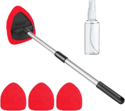 Ruitenreiniger Auto - Voorruitreiniger Wisser - Autoruiten Schoonmaken - Uittrekbare Handgreep - 32 cm - Rood