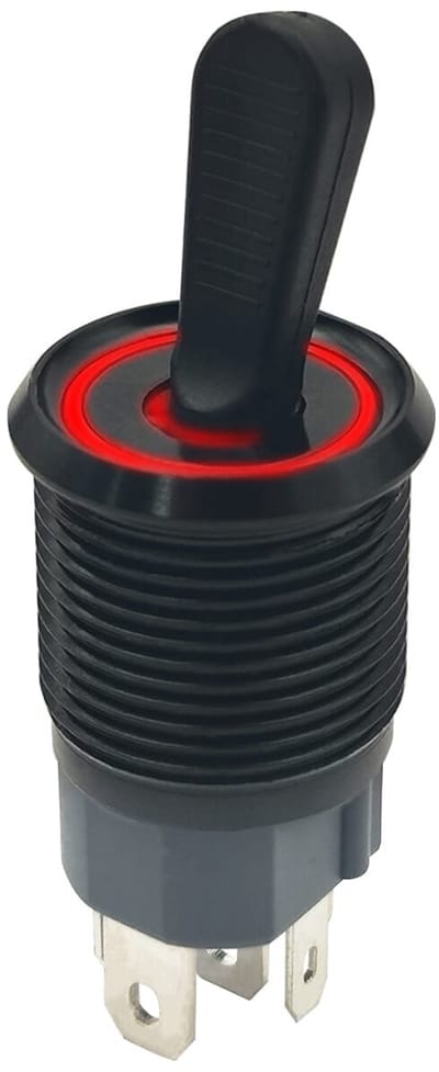 ProRide Metalen Tuimelschakelaar 12-24V OFF-ON - Inbouw - 16mm - LED indicatie Rood