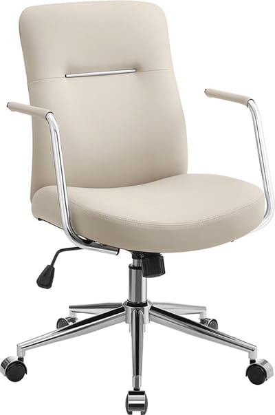 Bureaustoel - in hoogte verstelbaar - comfortabele rugleuning - PU oppervlak - draagvermogen tot 150 kg - cappuccino beige