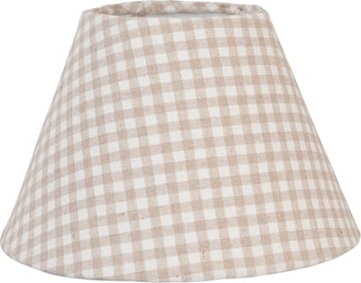 Clayre & Eef Lampenkap Ø 23x15 cm / E27 Beige IJzer Ruit