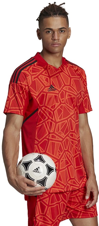 adidas teamwear T-shirt Heren Condivo 22 Goalkeeper Jersey Short Sleeve Rood H21238 - Maat L