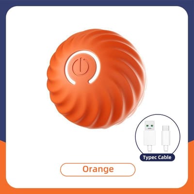 Slimme hondenspeelgoedbal Elektronische interactieve huisdierspeelgoed Bewegende bal USB Automatisch bewegend stuiteren voor puppy Verjaardagscadeau Kat Product oranje