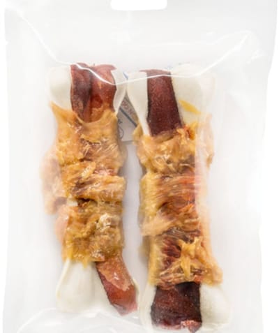 Landman Meerkleurig Kauwbot met Kip (2st) - 12.5cm - Hondensnacks - Hondensnoepjes - Kauwstaaf hond