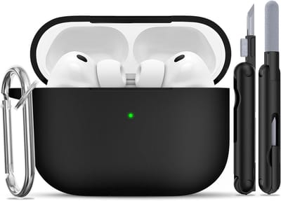 Siliconen Schokbestendige Beschermcase voor AirPods Pro 3 (2025) met Reinigingsset en Sleutelhanger, Ondersteunt Draadloos Opladen en Bescherming tegen Stoten