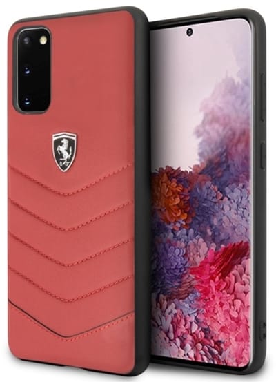 Ferrari Heritage Leather Back Case - Geschikt voor Samsung Galaxy S20 (G980) - Rood