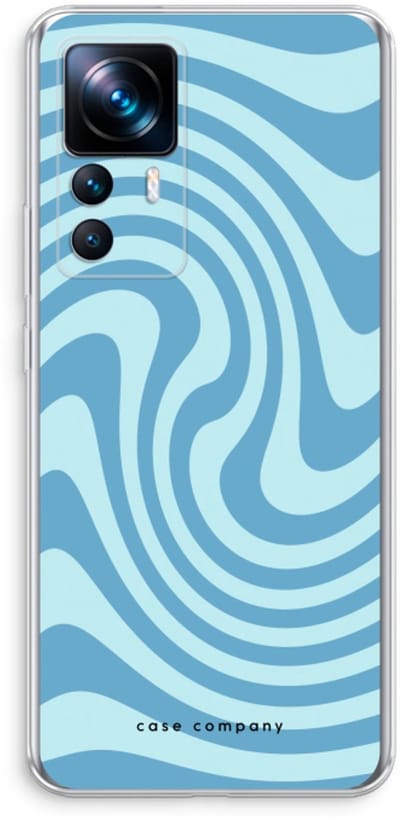 Case Company® - Hoesje geschikt voor Xiaomi 12T hoesje - Swirl Blauw - Soft Cover Telefoonhoesje - Bescherming aan alle Kanten en Schermrand