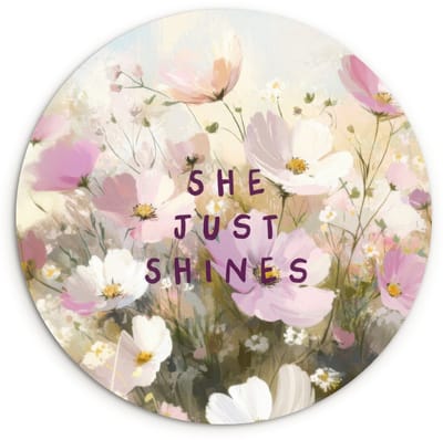 WallCircle® Wandcirkel 120x120 cm - Muurcirkel Quote - Bloemen - Schilderachtig - Muurdecoratie woonkamer - Wanddecoratie slaapkamer - Kamer decoratie accessoires - Ronde schilderijen XXL