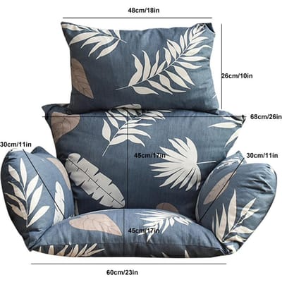 Housse de coussin de panier suspendu imprimée amovible et lavable en vigne sans coussin Housse de coussin de chaise suspendue à balançoire quatre saisons