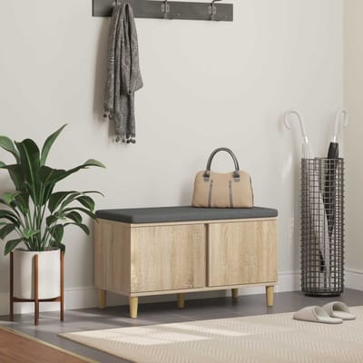 vidaXL - Hallenbank - Sonoma - Eik - 80 - x - 38 - x - 46 - cm - Geengineerd - Hout - en - Stof