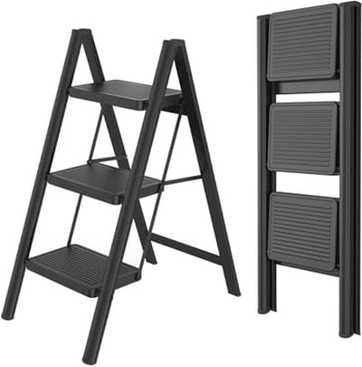Inklapbare Trapladder met Brede Antislip Treden - Huishoud Stepladder tot 270 kg Draagcapaciteit