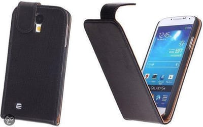 BestCases Zwart Luxe Kreukelleer Flipcase Samsung Galaxy S4 i9504