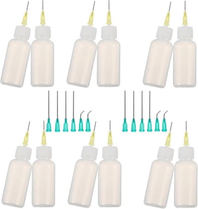 Precisie Naaldpunt Lijmflesje - Knijpfles Lijm Applicator - Gedetailleerd Knutselen - Nauwkeurige Lijm Dosering - 2 Sets - Diverse kleuren