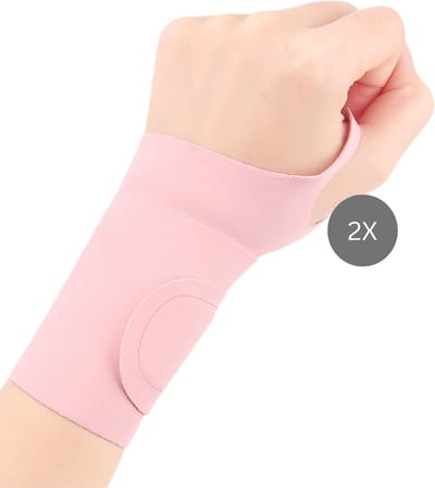 U Fit One Pols Compressie Brace - 2 Stuks - Polsbandage - Wrist Support - Compressie Handschoen - RSI - Ondersteuning & Versteviging - Roze