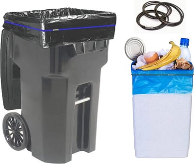 Set Van 3 Verstelbare Prullenbak Banden I Elastische Lock Elastiekjes Voor Prullenbak I Omtrek 70 - 143 CM I Ook Voor Pakketten, Opbergdozen Etc. I Zwart