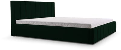 Bed 01 - Gestoffeerd bed met Fluweel Beklede Tweepersoonsbed - 160x200 cm - Elegant en Comfortabel - Donkergroen (TRINITY 28)