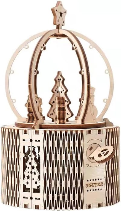 Houten Muziekdoos - 3D Puzzel Model - Hobby Knutselen - Mechanisch Muziekmechanisme - 13 x 20cm
