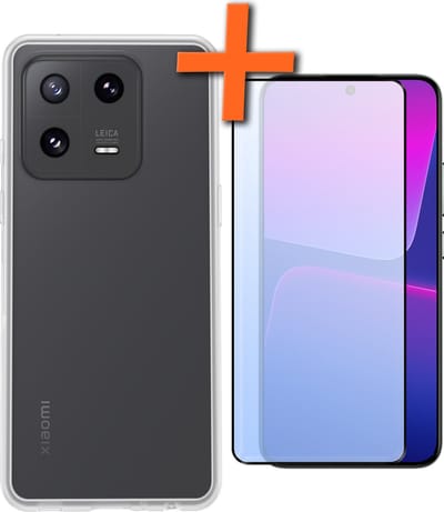 Hoes - Met Screenprotector - Geschikt voor Xiaomi 13 Pro - Sterk & Shockproof - Back Cover - Siliconen Case - Telefoon Hoes - Transparant