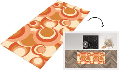 Keukenloper - Loper keuken - Cirkel - Retro - Patroon - 120x50 cm - Keukenloper vinyl