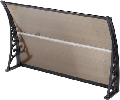 Voordeur Luifel - Regenscherm Dak - Bescherming Buiten - Hitte Corrosiebestendig - 100 x 150 cm - Theebruin