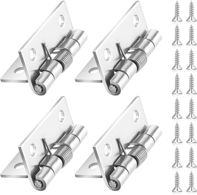 4 stuks kleine roestvrijstalen scharnieren veerbelaste deurscharnieren 1,5 inch lengte zelfsluitende roestvrijstalen veerscharnieren poort opening doorlopende deurscharnieren voor kastscherm cafédeur