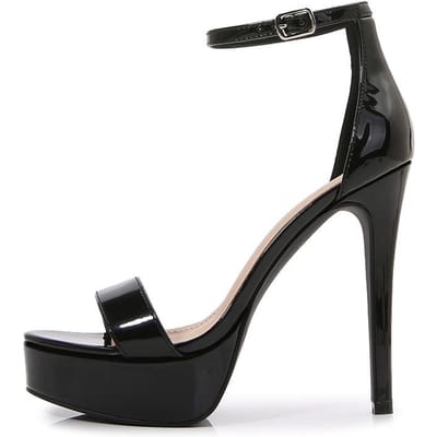 Dames Sandalen met Hoge Hakken 15cm Super Hoge Hakken Dunne Hakken Waterdicht Platform Eén Knop Band Sexy Damesschoenen 38 black