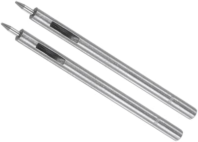 Dailygoods - Perforator voor lederen gaten, knopdiameter 0,5 mm, schacht 6 mm, ronde stalen gaten voor klinknagels met klinknagels voor lederhandwerk, kleding, stof, 2 stuks