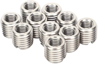Dailygoods- Draad Inserts 10 Stuks - Binnendraad M10 - Buitendraad M16 - Schroefdraad Reparatie - Roestvrij Staal - Lengte 15 mm - Schroefdraadreparatie