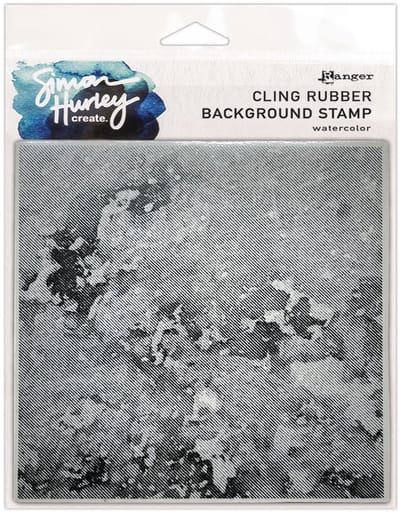 Simon Hurley rubber background stamp - Watercolor