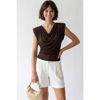 Mouwloze Blouse met Colhals