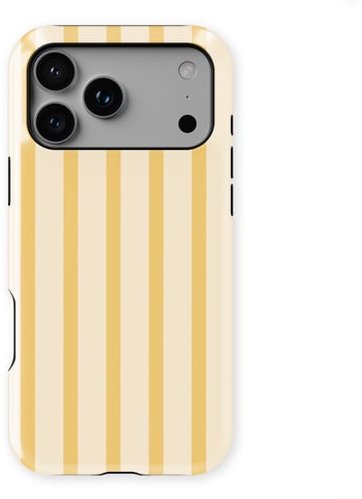DripCase Gestreept Hoesje geschikt voor iPhone 17 Pro | Backcover met Mag | Stripes Motief | Trendy Case geschikt voor iPhone 17 Pro met Strepen Vanilla Drop