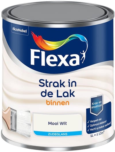 Flexa - Strak In De Lak Binnenlak Zijdeglans - Mooi Wit - Mengverf - 1 L