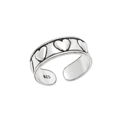 WeLoveSilver - zilveren teenring - hartjes - 925 Sterling Zilver