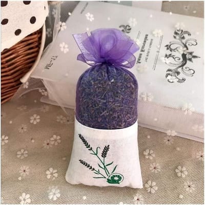 Gedroogde Bloem Sachet - Aromatherapie Zakje - Geur Verfrisser - Natuurlijke Ingrediënten - 15x7cm - Lavendel