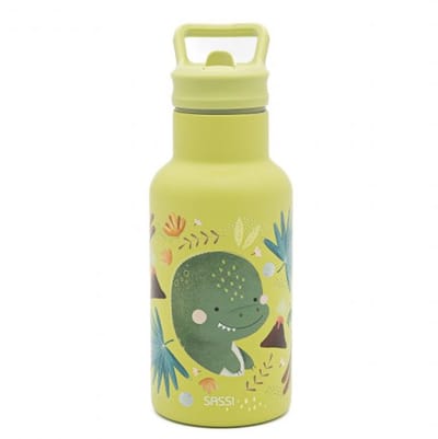 Sassi Junior - Roestvrijstalen thermosfles voor kinderen - Groen 21 x 7 cm