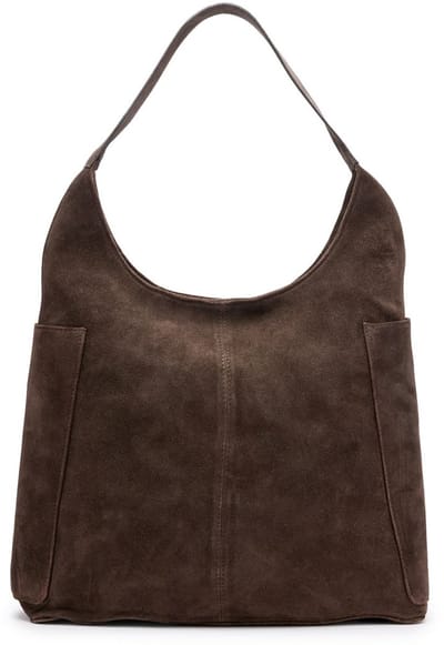 Manfield - Bruine suède shopper