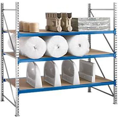 Stellingsysteem WR 600, basissectie, dwarssteun blauw, met 2 niveaus, 2200 x 1500 x 1050 mm