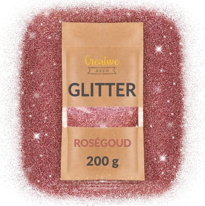 Creative Deco 200g Glitter Roze Goud | Knutselen Handwerk Schilderen Nagellak | Holografische Gouden Glitter |
