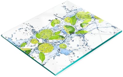 Decoratieve glazen serveerplank voor snacks, limoenen en water, 60x52 cm