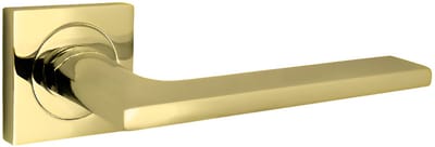 Domino® Deurklink LINEA-QR - Messing - Deurkruk, Deurbeslag, Deurklinken voor Binnen - Deurbeslag van aluminium - Deurklink voor kamerdeur, kantoordeur, kelderdeur en binnendeur