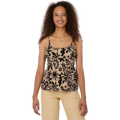 Top Bonisa zand / zwart print mouwloos Ragwear - maat M
