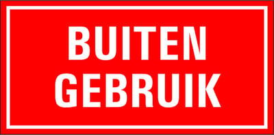 Buiten gebruik magneetsticker 100 x 50 mm