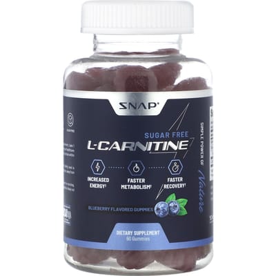 Snap Supplements, l-carnitine gummies, suikervrij, bosbes, 60 gummies