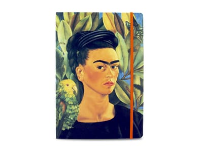Lanzfeld Frida Kahlo - Kunst Notitieboek A5 - Gelinieerd - Self Portrait with Bonito - 80 Pagina's - Softcover