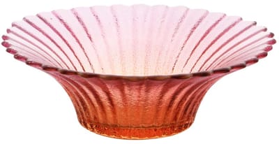 Dekoratief | Theelichthouder bloem, roze/oranje, glas, 11x11x6cm | A255544