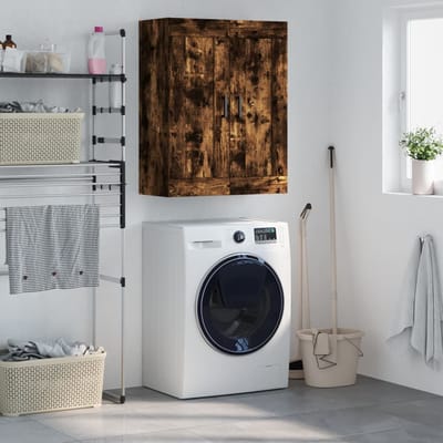 vidaXL - Wandkast - 69,5x34x90 - cm - bewerkt - hout - gerookt - eikenkleurig